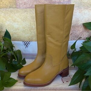 NEW Frye Women’s Camryn Leather Tall Pull-On Banana Knee-High Heel Boots Size 10
